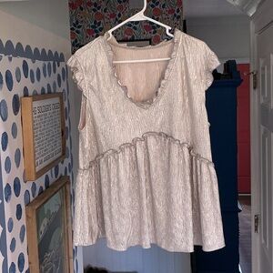 Elegant Cream Ruffle Top